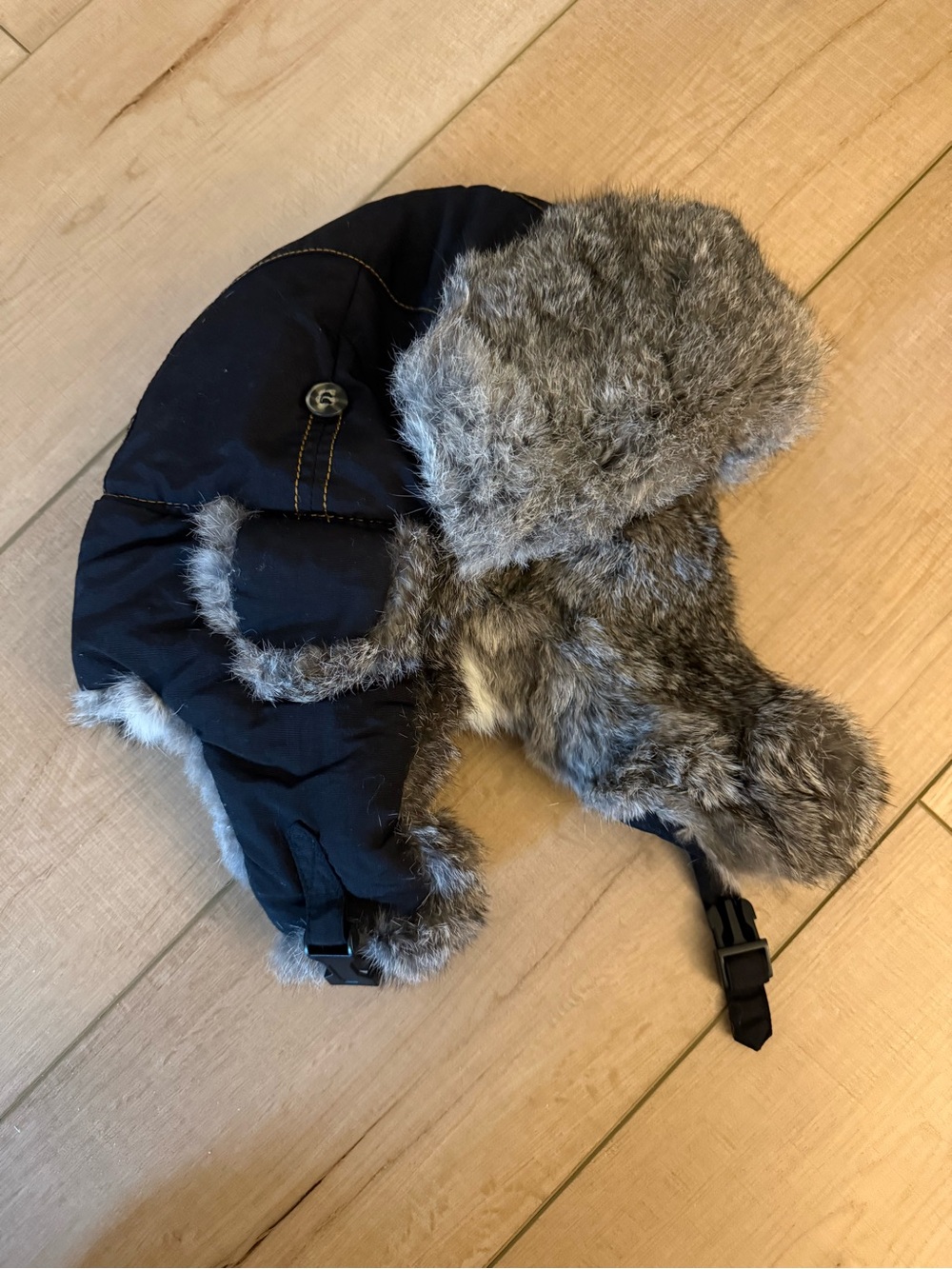 Mad Bomber Rabbit Fur Trapper Hat XL Navy Blue